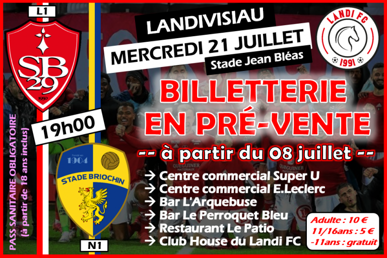 STADE BRESTOIS vs STADE BRIOCHIN / Billetterie en pré-vente ! - Landi FC